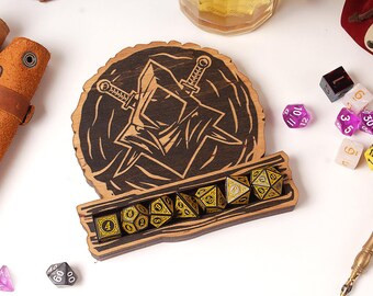 Personalized DnD Dice Coaster: Engraved Dungeons and Dragons Gift