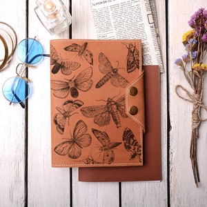 Butterflies Genuine Leather Journal: Personalized Refillable Notebook