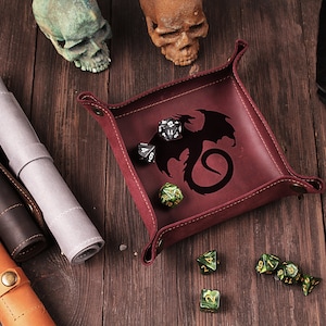 Personalized Leather Dice Tray: Custom DnD Rolling Mat