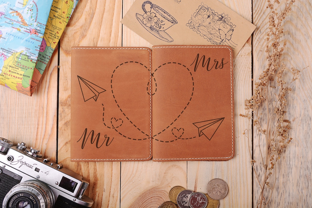 Mr and Mrs Passport Covers, Custom Passport Wallet, Personalized