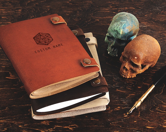 Personalized Leather DnD Character Journal: 5e Character Sheets