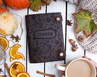 Personalized Leather Recipe Book: A5 Custom Cookbook Journal