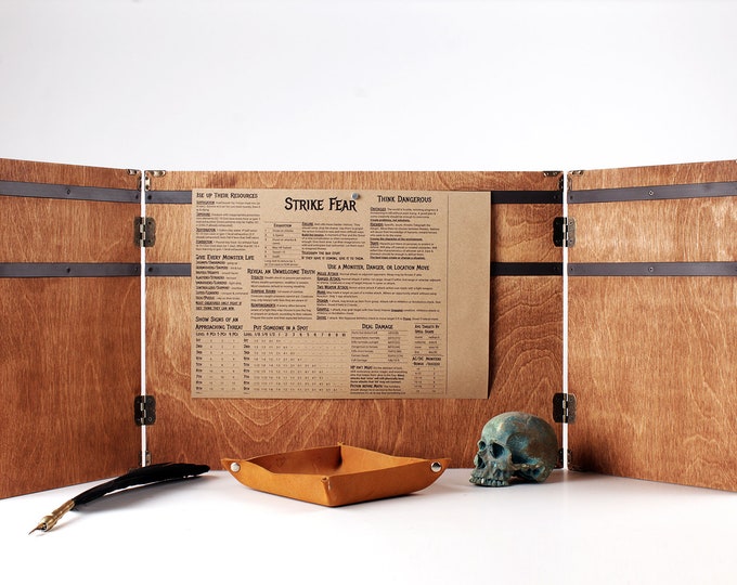 Personalized Wooden DnD DM Screen: Custom Game Master Gift