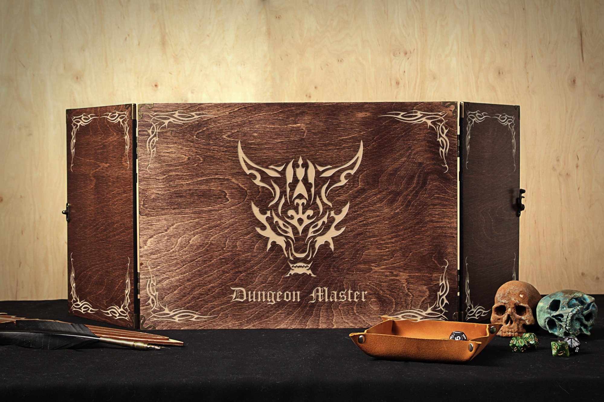 Dnd Table Trymaker Dm Screen, DND 5e Dungeon Master Screen Faux Leather ...