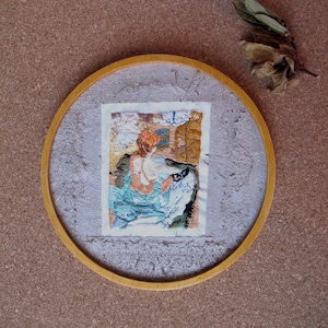 CANOVACCIO,handmade wall decoration,textile art,craft paper,wood; decorazione da parete handmade, arte tessile, carta artigianale, legno