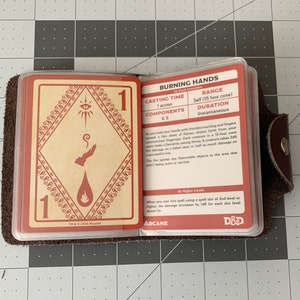 Leather Spell Book, Fits D&D Standard Wizards of the Coast Spell Book Cards