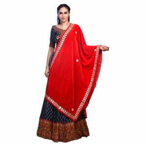 gota patti velvet shawl