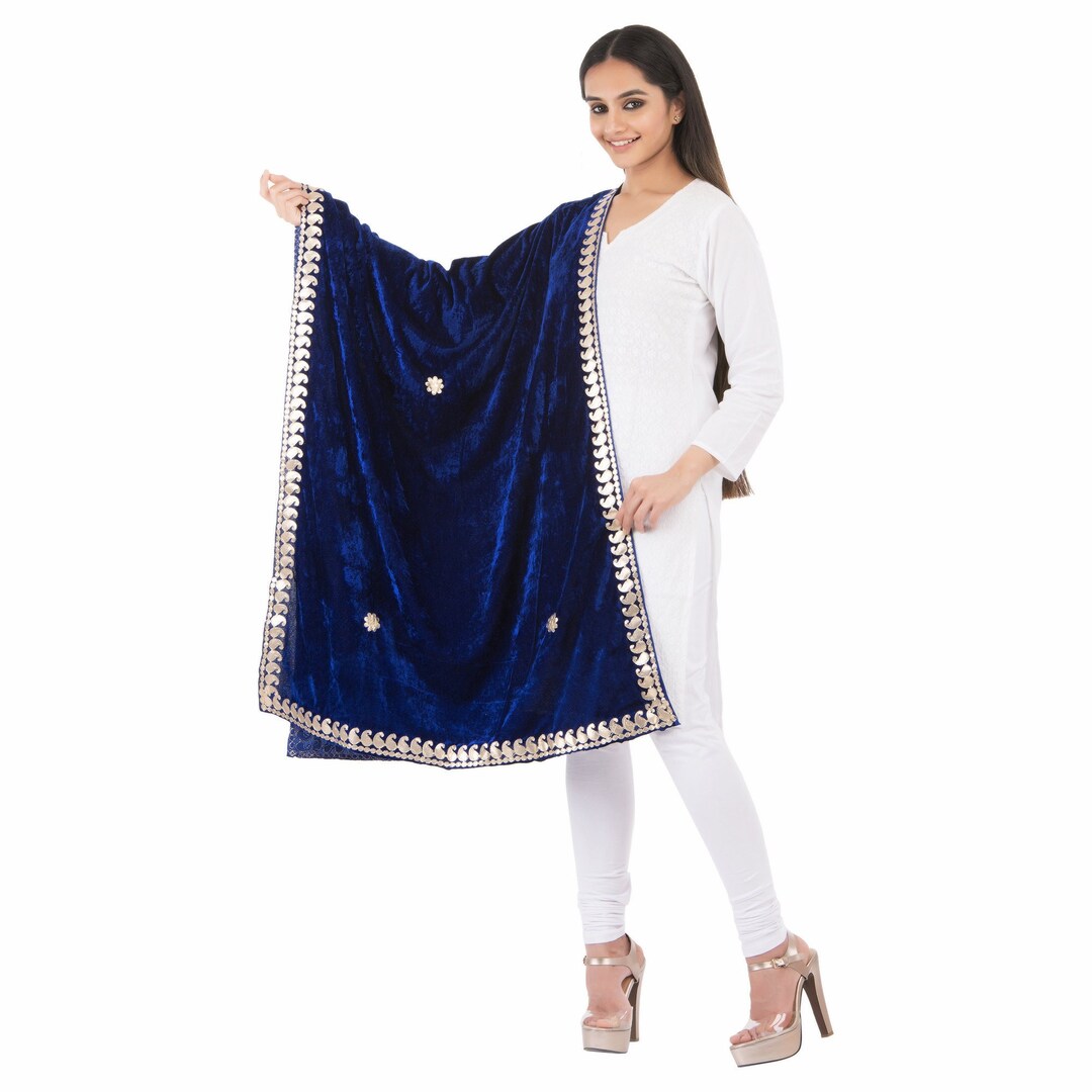 gota patti velvet shawl
