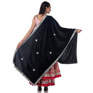 gota patti velvet shawl