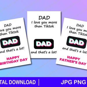 TikTok Dad Birthday Day Card, clipart, download, png, jpg, afdrukbaar, Fun Dad Card, Birthday Day, cadeau vader, TikTok Vaderdagkaart, grappig