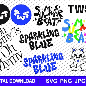 TWS Logos, Download-Dateien, png, Cricut, TWS svg, Kpop svg, jpg, pdf, TWS Geschenkidee, oh mein mein, funkelndes blau, Sommerschlag, tws K-pop, K-Pop