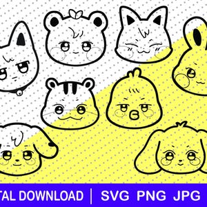 Aniteez svg, png, jpg, dxf, Ateez logos, download file, Cricut, Ateez svg, Kpop, stickers, ATiny gift, Ateez members, characters, Ateez png