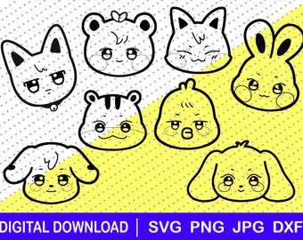 Aniteez svg, png, jpg, dxf, Ateez logos, download file, Cricut, Ateez svg, Kpop, stickers, ATiny gift, Ateez members, characters, Ateez png