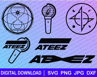 Ateez logos, download file, dxf, png, Cricut, Gift, Ateez svg, Kpop svg, for stickers, Atiny gift idea