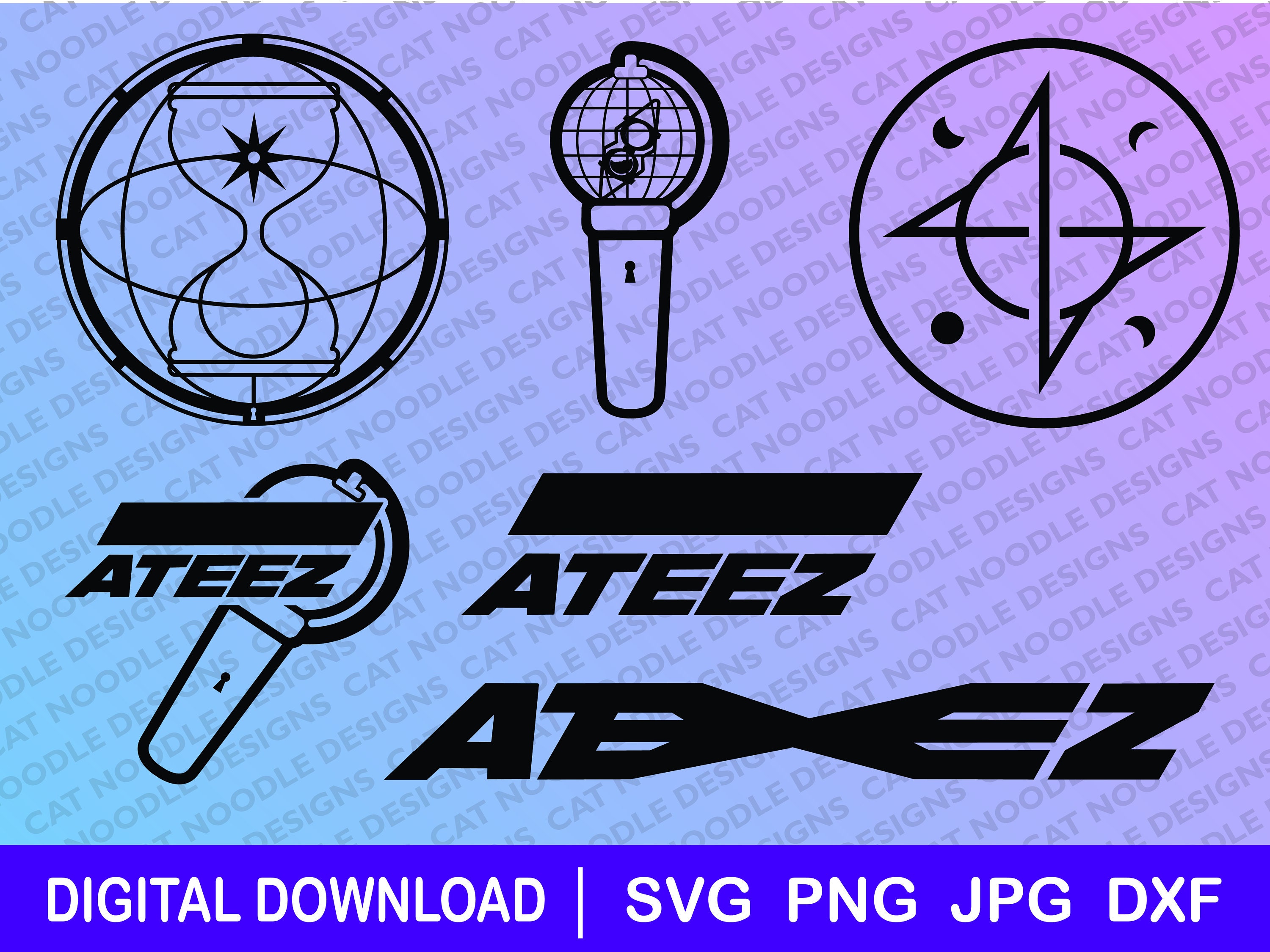 ATEEZ DECAL LIGHTINY Atiny name Light Stick Kpop Decal Sticker decorat –  ThisMagicShop