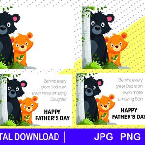 Vaderdag clipart download, png, jpg, afdrukbaar, leuke vaderdagkaart, fijne vaderdag, cadeau vader, schattige beer, zoon, dochter, geweldige vader