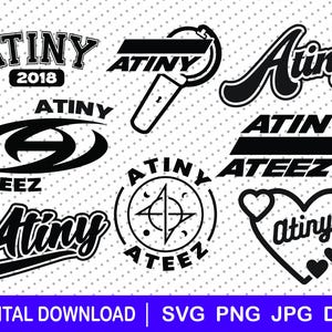 Atiny Ateez Logos, Download-Datei, dxf, png, Cricut, Geschenk, Ateez svg, Kpop svg, für Aufkleber, Atiny Geschenkidee Atiny,