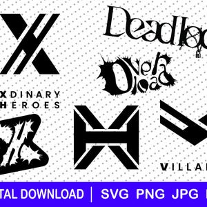 Xdinary Heroes Logos, Download-Datei, dxf, png, Cricut, Geschenk, svg, Kpop svg, für Aufkleber, Schurken, Kpop Geschenkidee
