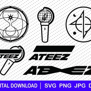 Loghi Ateez, scarica file, dxf, png, Cricut, regalo, Ateez svg, Kpop svg, per adesivi, idea regalo Atiny