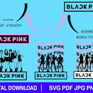 Logos BlackPink, fichier à télécharger, png, svg, pdf, jpg Cadeau Blackpink, Kpop svg, pour autocollants, idée cadeau Kpop, Born Pink, Venom, Blackpink K-pop