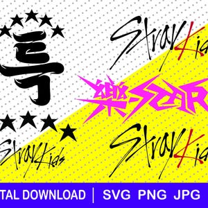 Stray Kids logos, download file, dxf, png, Cricut, Gift, Stray Kids svg, Kpop,  stickers, Stray Kids gift idea, 5 Star, Special, Stray Kids