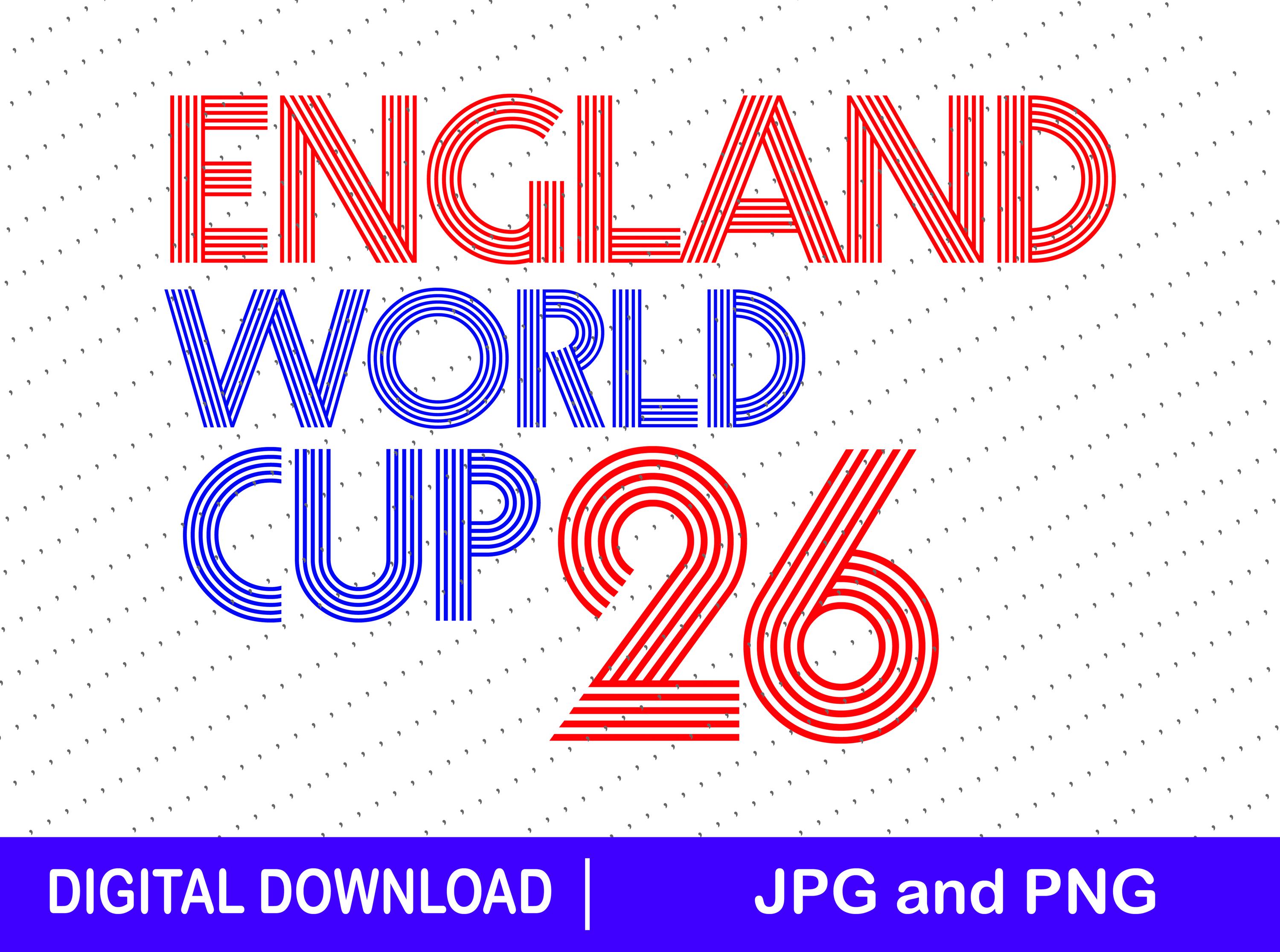 England World Cup 2026 Lettering PNG JPG, England Soccer Fan Shirt ...