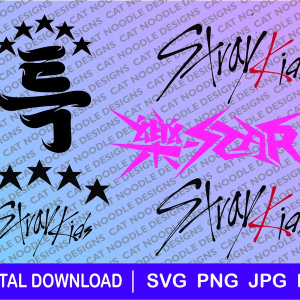 Stray Kids logos, download file, dxf, png, Cricut, Gift, Stray Kids svg, Kpop,  stickers, Stray Kids gift idea, 5 Star, Special, Stray Kids