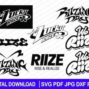 Logotipos de Riize, archivo descargable, dxf, png, SVG, PDF, JPG, Cricut, regalo, SVG de Kpop, para pegatinas, idea de regalo de Kpop, gira Riize Fan-Con 2024, Riizing