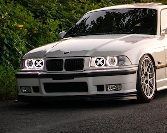 Coprifari decorativi a croce bianchi e neri per BMW E36 - 2 pezzi, accessori, modifiche, messa a punto, aggiornamento