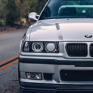 BMW 3 Series (E36) 2 Pcs Honeycomb Black & White Headlight Decoration Covers Accessories Mods Tuning