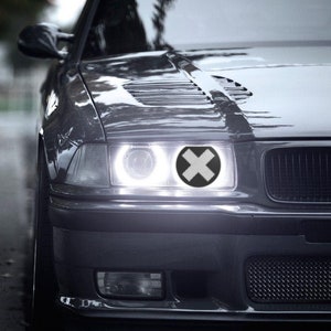 BMW 3 Series (E36) 2 Pcs Cross Style Headlight Decoration Covers Accessories Mods Tuning