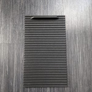May include: A black plastic vent cover with horizontal lines. The cover has a small handle on the top.