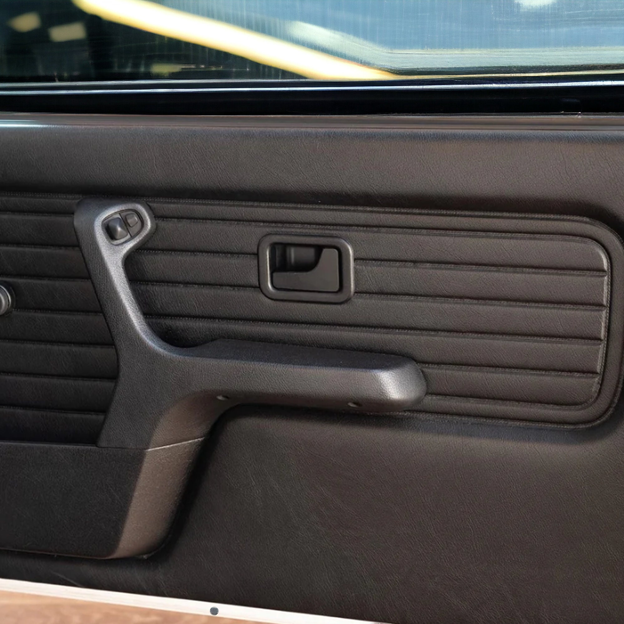Interior Door Handle Trim Bezel Pair – For BMW E30 E28 E23 E24 3 5 7 Series, Black Plastic