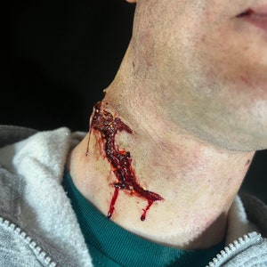 Deep wound, encapsulated silicone prosthetics, for zombie makeup, Cosplay, LARP