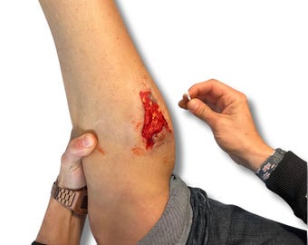 Set of 3 generic wounds, bites, silicone prosthetics for Cosplay, LARP, Halloween, and special effects makeup. Latex-free.