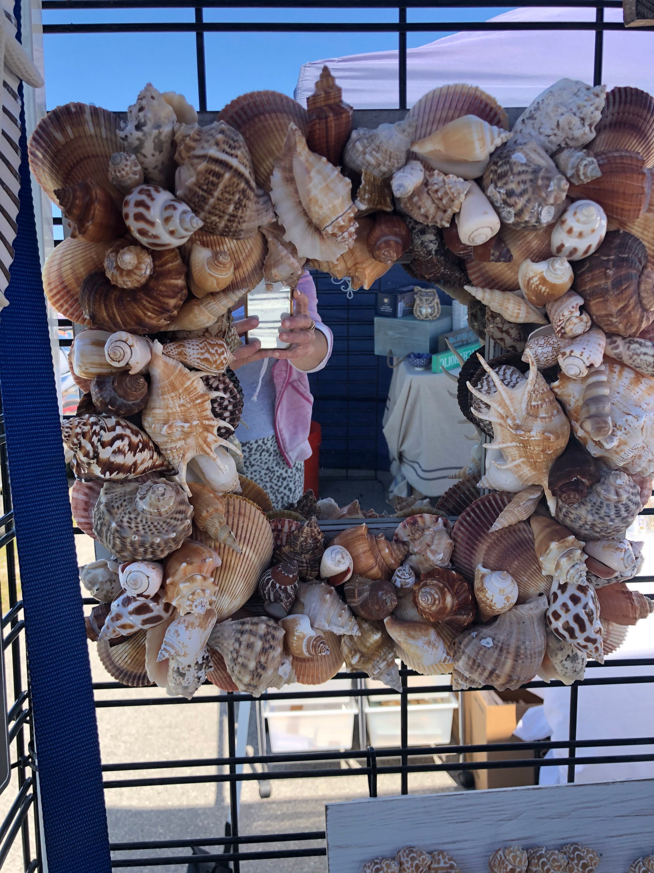 Beach House Hamptons Seashell Mirror Distressed Nautical Etsy