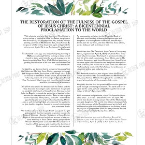The Restoration of the Fulness of the Gospel of Jesus Christ: A ...