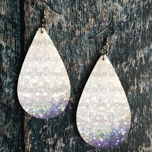 Elegant Glitter Digital Design for Tear Drop Earrings,  For Sublimation- For Print - PNG - Clipart - Earring Teardrop Design