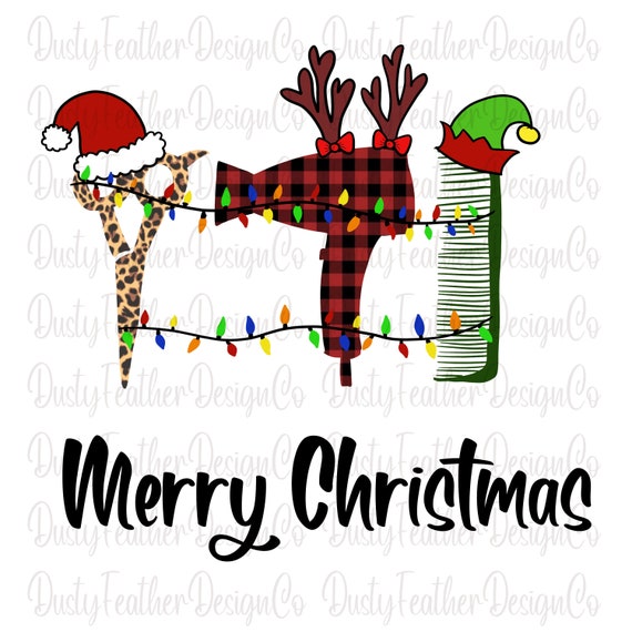 Merry Christmas Hair Stylist Design Sublimation Waterslide Etsy