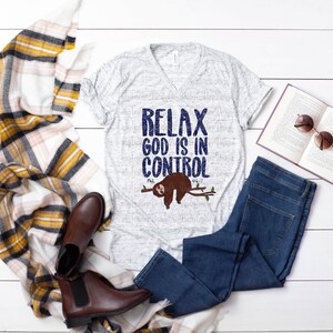 God Is In Control, Sloth, Digital Download for: Sublimation, Waterslide, Screen Print, Inspirational, PNG,
