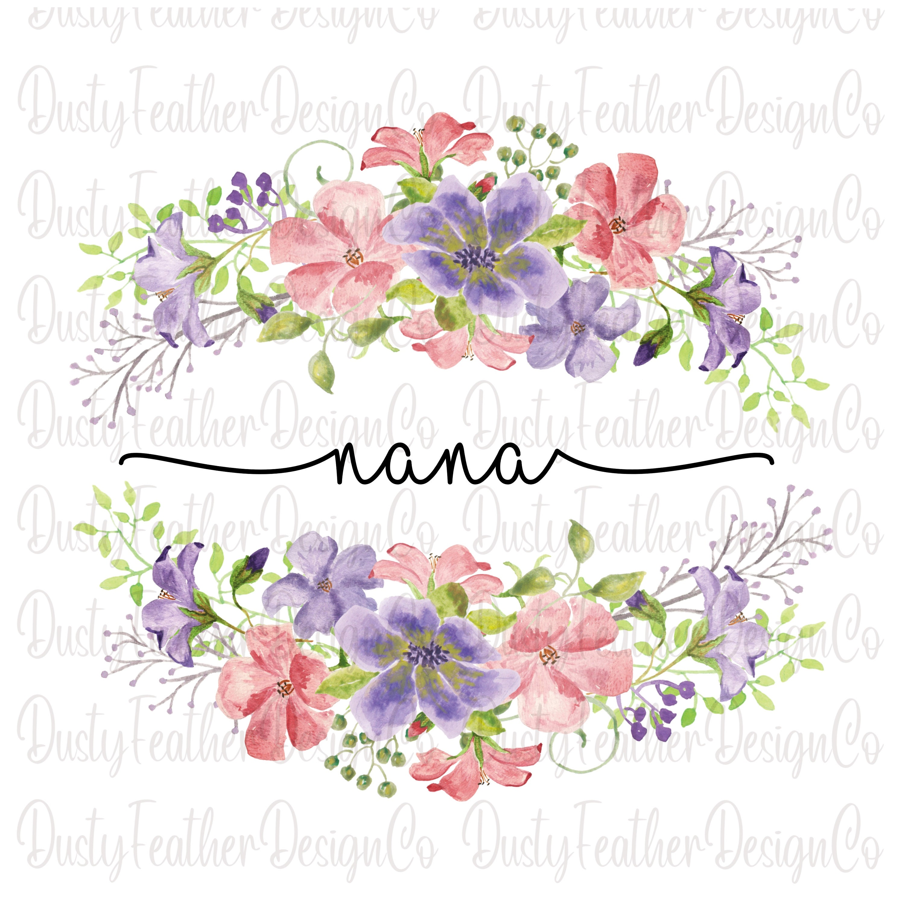 Nana Floral Watercolor Design for Shirts or other Crafts Etsy