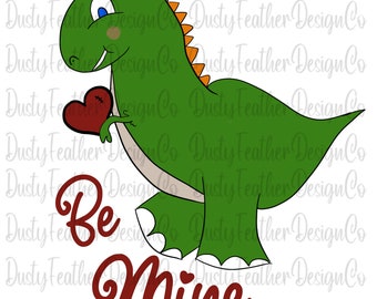 Be Mine Dinosaur, Valentine&#39;s Day, Paint Swatch, Digital Download for: Sublimation, Waterslide, Screen Print, PNG,