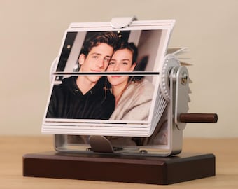 Custom Flip Book Frame Animation Machine - Photo/Video Rotating Albums, Mechanical Photo Album, Decorative Frame, Birthday Gift For Him