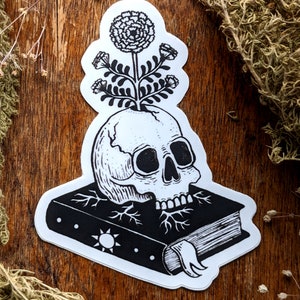 Skull Flower Vinyl Sticker