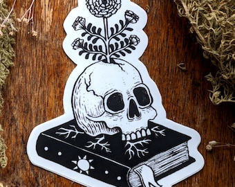 Skull Flower Vinyl Sticker