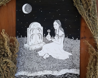 Original - Memoria - Ilustración original de pluma y tinta