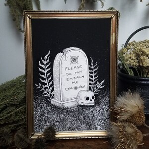 Death Plan - 5x7 Archival Dark Art Print - Death Positive Ink Illustration image 2