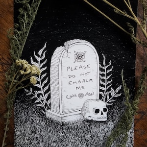 Plan de muerte - Impresión artística oscura de archivo de 5x7 - Ilustración de tinta positiva de muerte