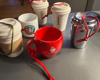 Set of Five Starbucks Collectible Mug Ornament 2007, 2009, 2011 and 2014, -  Etsy