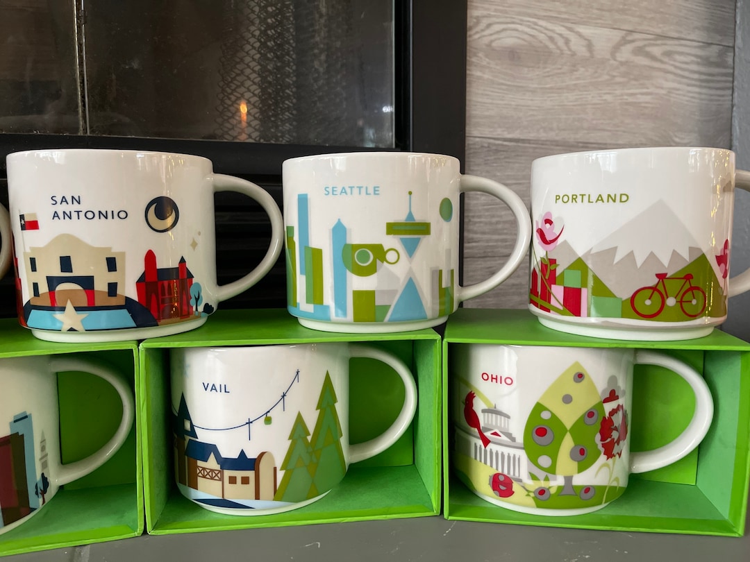 Starbucks you Are Here 14 Oz Mugs Assorted Rare Collection FREE